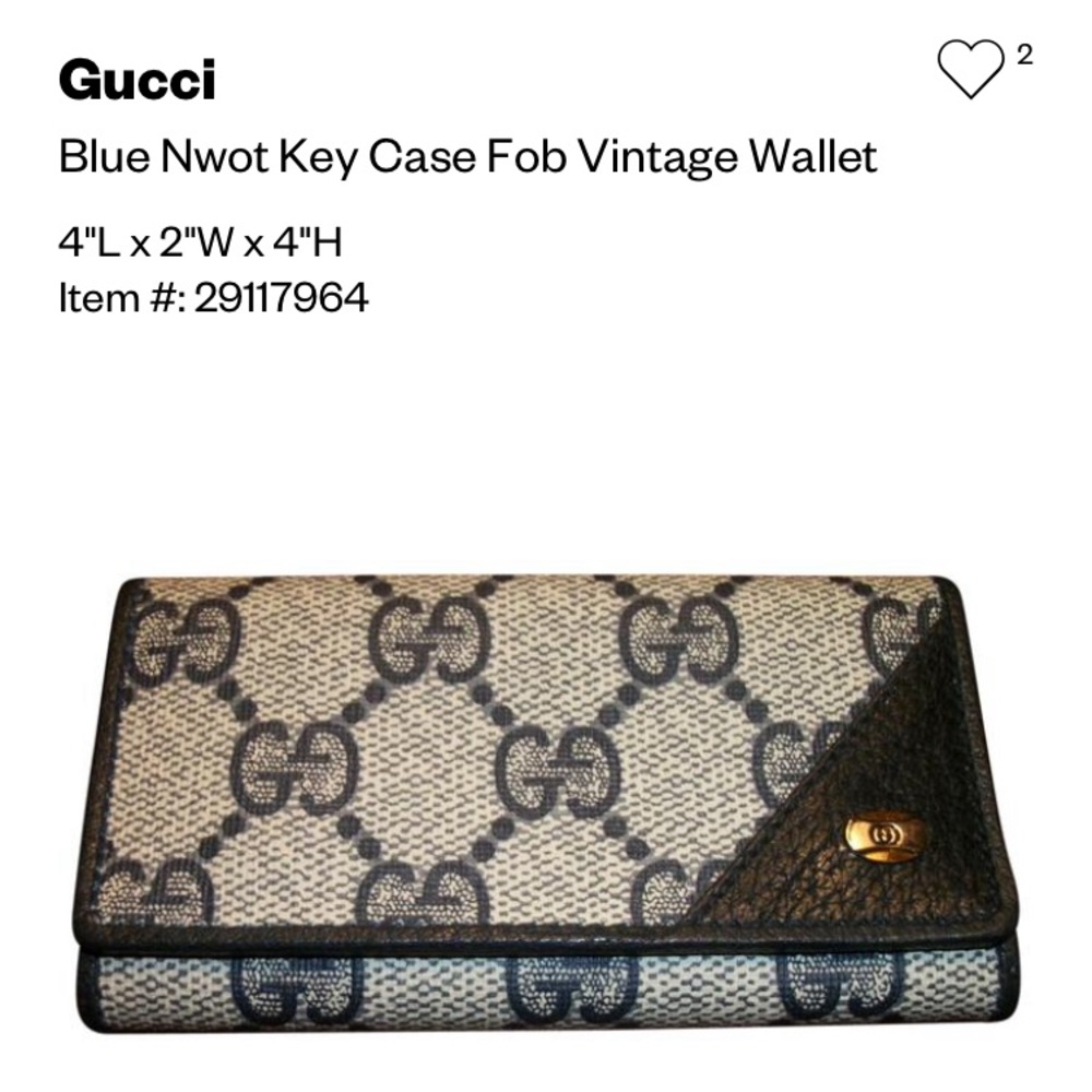 New vintage GUCCI keychain key holder wallet